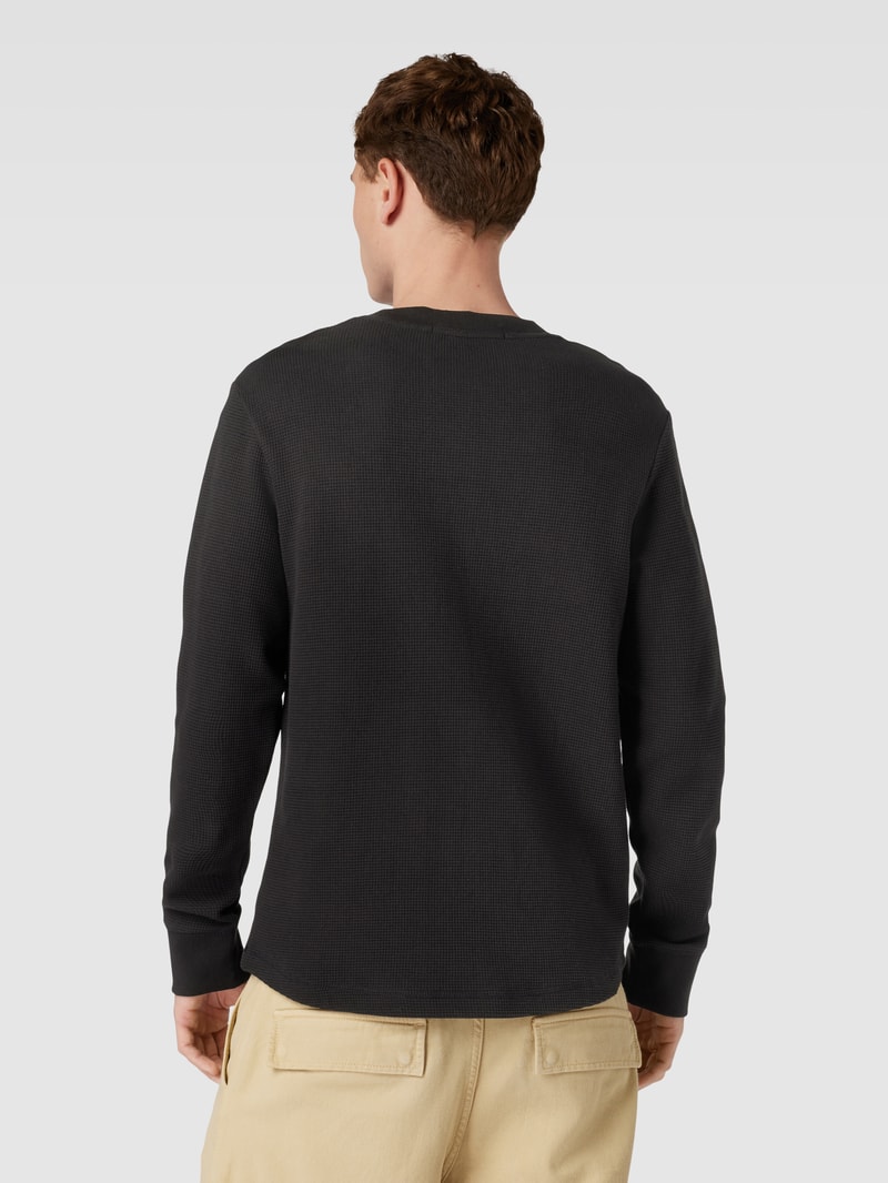 Longsleeve in Waffelstruktur Modell 'ARCHIVAL' in black