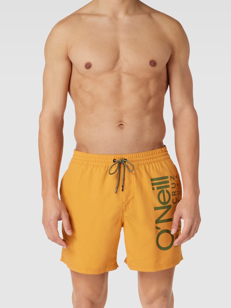 Badehose mit Motiv-Print Modell 'Original Cali 16 Shorts' in apricot