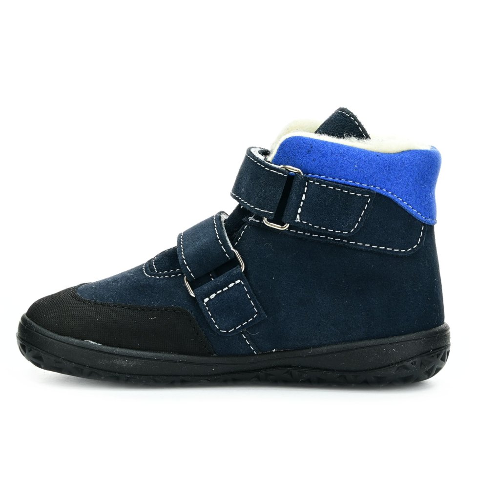 Jonap Jerry Winter mit Wolle gefütterte blaue Winterbarfußschuhe