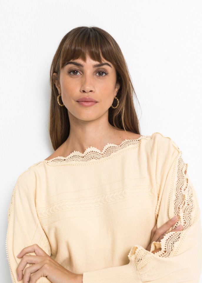 Pullover mit Spitze