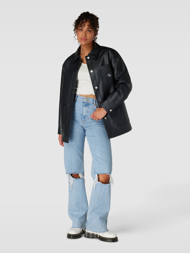 Jacke in Leder-Optik in black