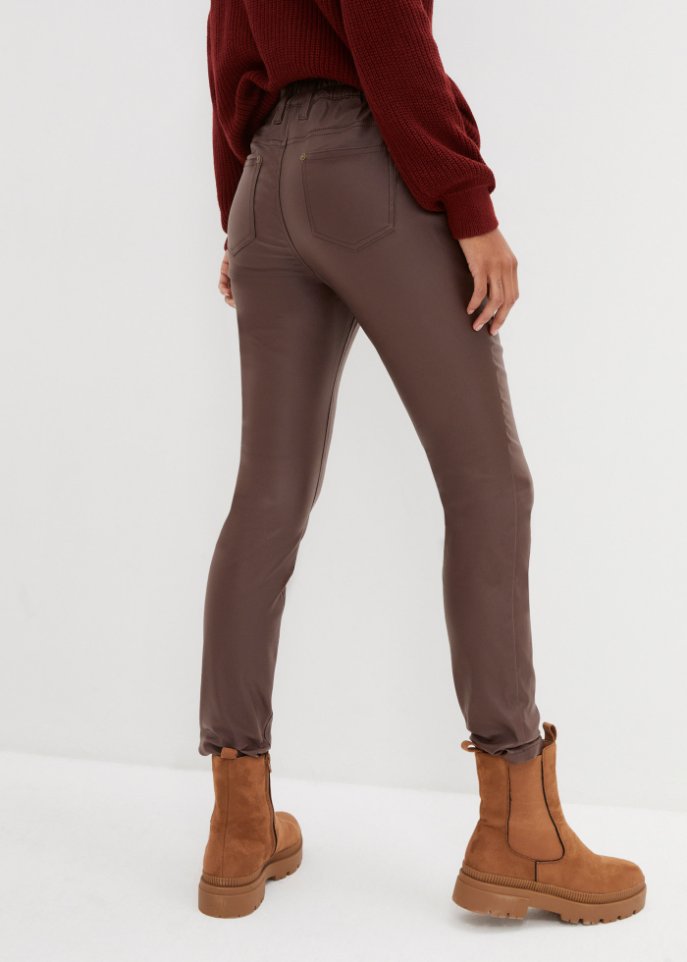 Stretch-Hose mit Beschichtung und Komfortbund, skinny