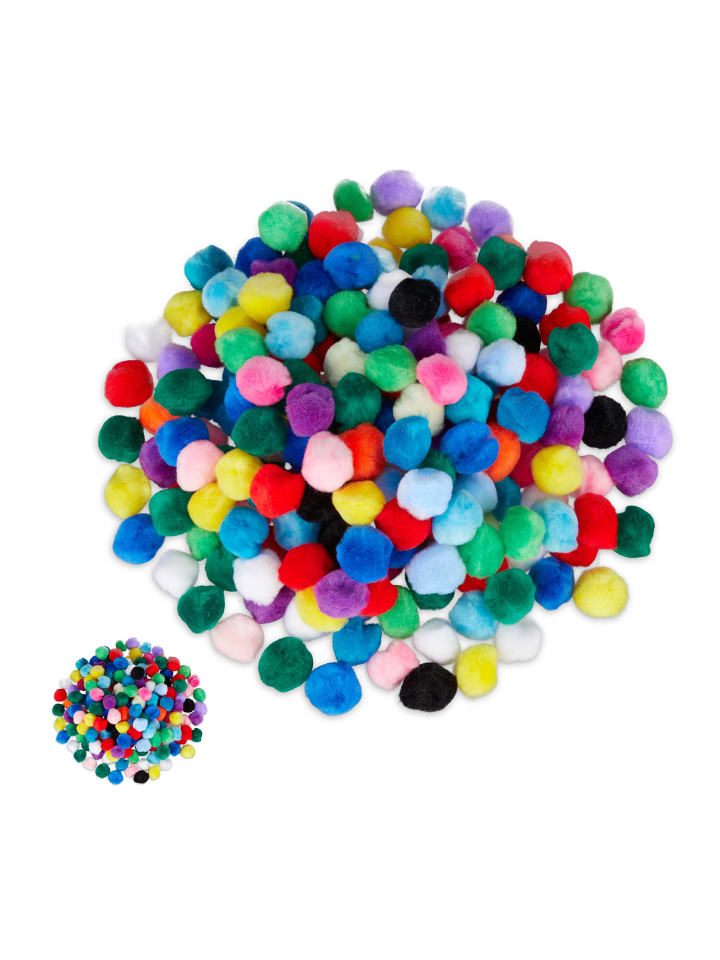 relaxdays 400x Pompons in Bunt - Ø 2 cm günstig kaufen onesize