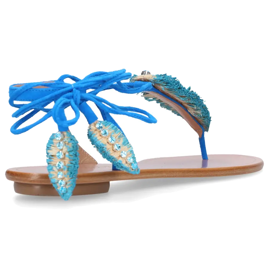 Aquazzura - Sandalen ISLA Veloursleder - blau