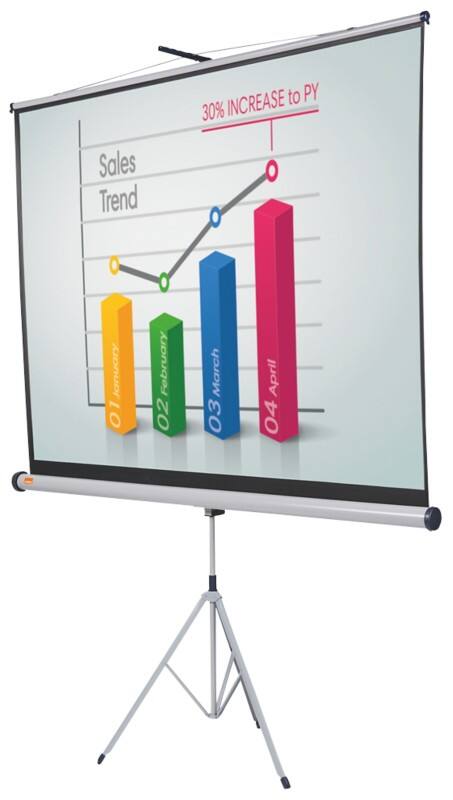 Nobo Flexible Projektionsleinwand 1902397W Mit Dreibeinstativ Format 16:10 200 x 131 cm