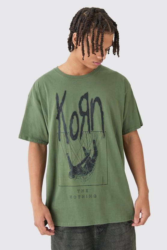 Oversize T-Shirt mit lizenziertem Korn Print