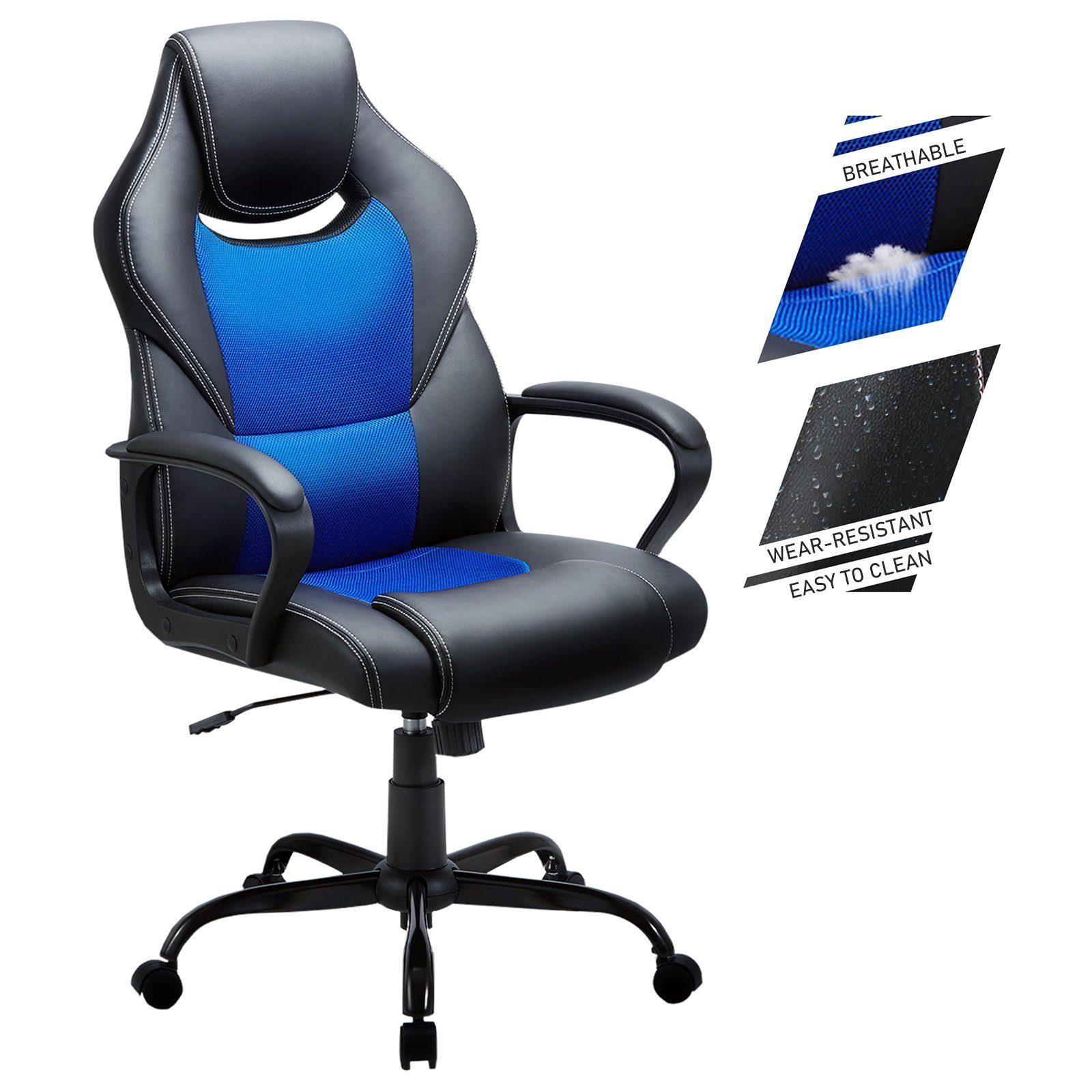 E.For.U Gaming-Stuhl F003, Ergonomischer höhenverstellbarer Gaming Stuhl