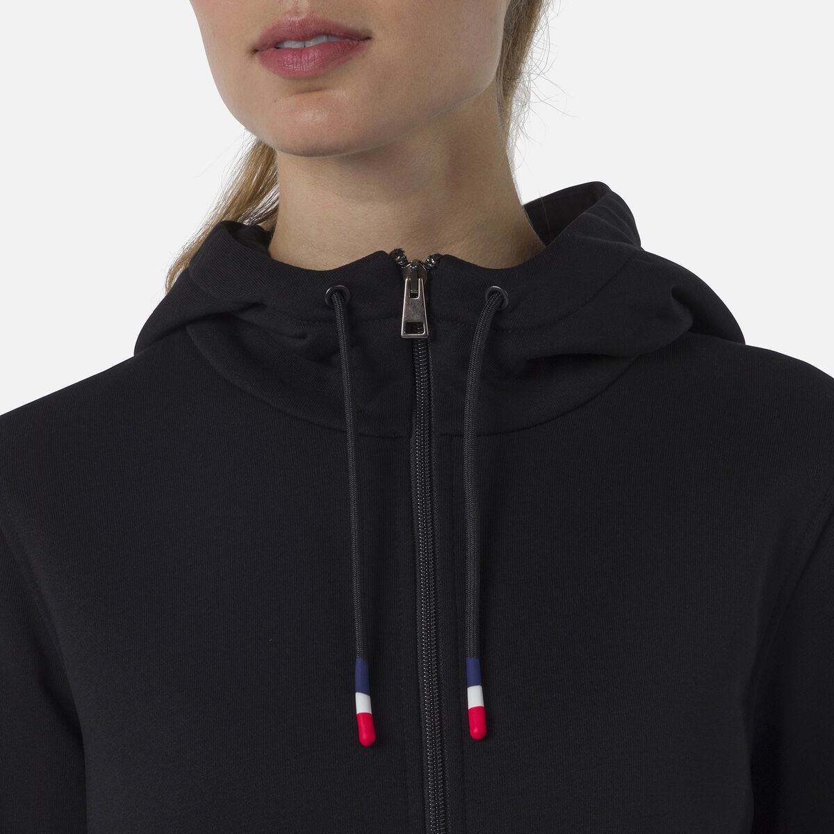 Logo Damensweatshirt mit Kapuze und durchgehendem Reißverschluss