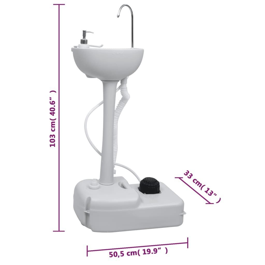 vidaXL Campingtoilette Tragbare Campingtoilette mit Waschbecken