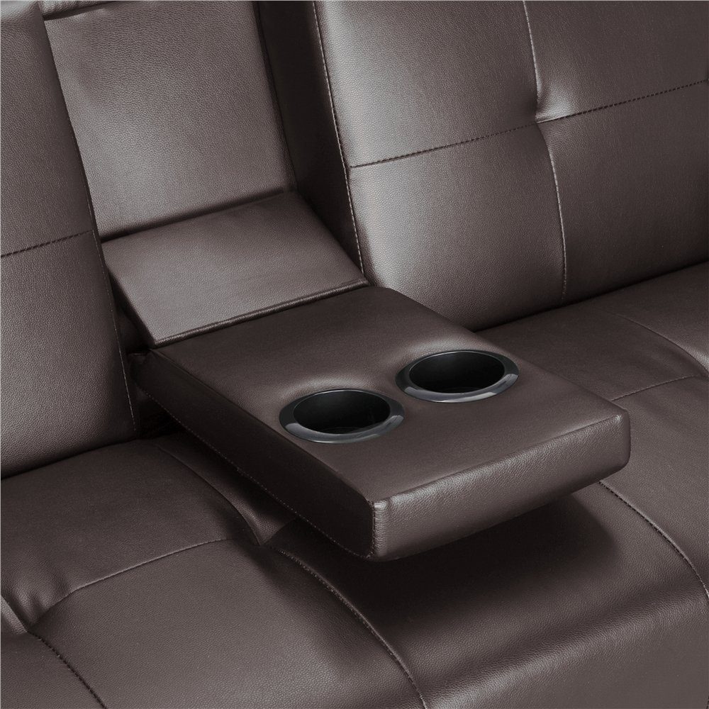 Yaheetech Schlafsofa 3er-Sofa Bettsofa Couch mit Tassenhalter Gästebett 167 x 81,5 x 75 cm, Rückenlehne neigbar 105°/140°/180°, 350 KG belastbar