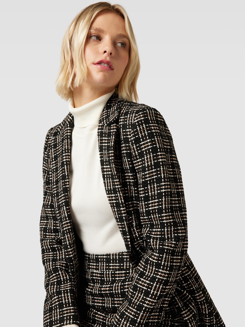Blazer mit Strukturmuster und Paspeltaschen in schwarz