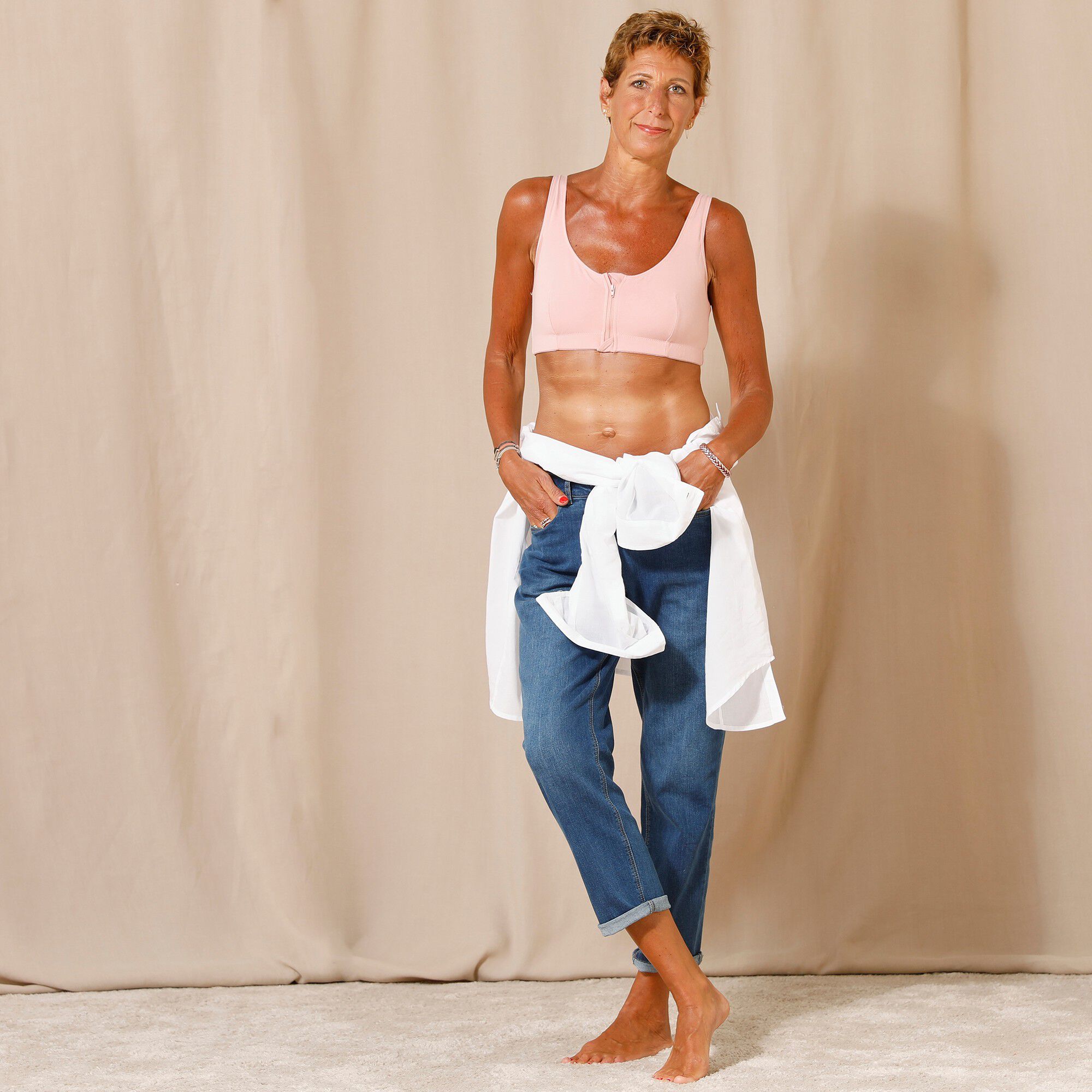 Soutien-gorge post-opératoire zippé devant