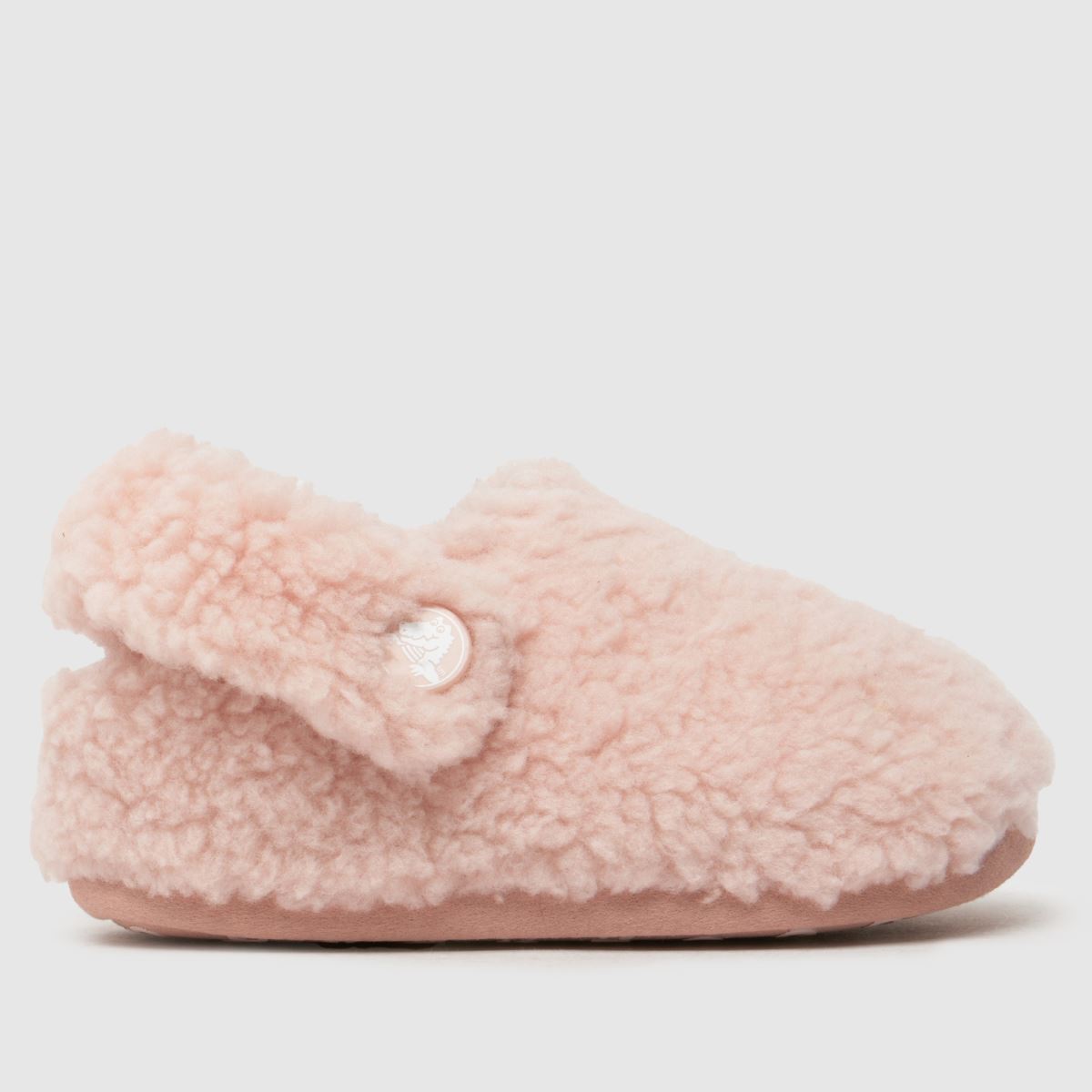 Crocs ljusrosa klassiska Cozzy flicktofflor för småbarn