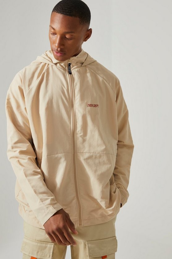 Active Oversize Nylon-Jacke in Knitteroptik
