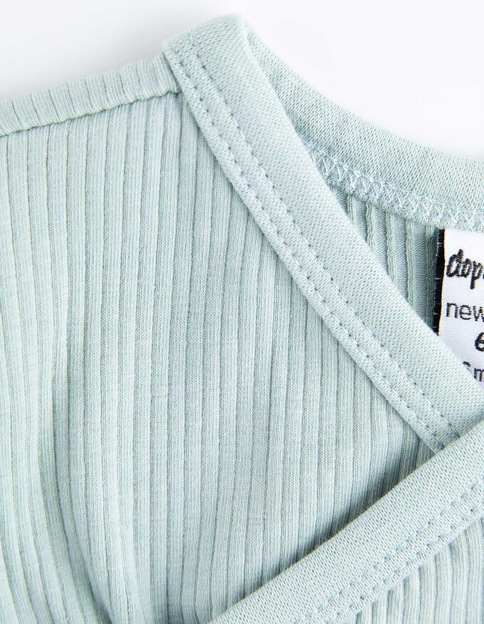 Set aus Langarmbody, Hose und Mütze - Rippenstruktur