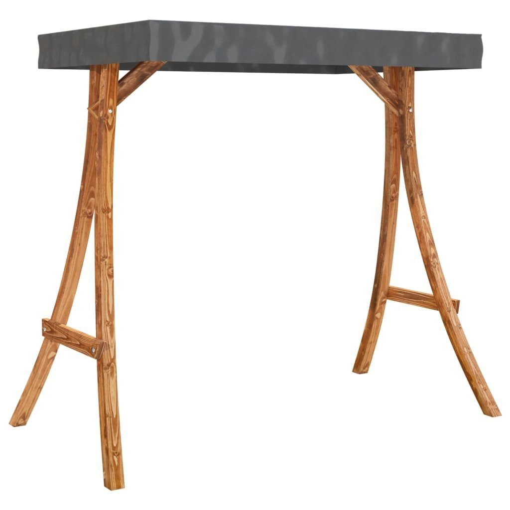 vidaXL Hollywoodschaukel Schaukelgestell mit Dach Anthrazit Bugholz mit Teak-Finish Holz
