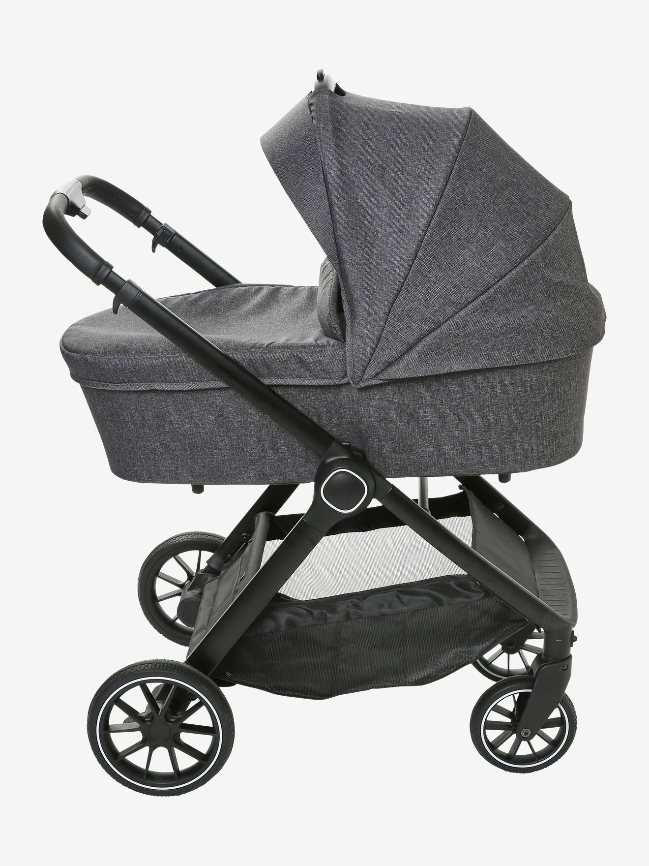 Vertbaudet Kombi-Kinderwagen AURIGA mit Babyschale & Babywanne - schiefergrau
