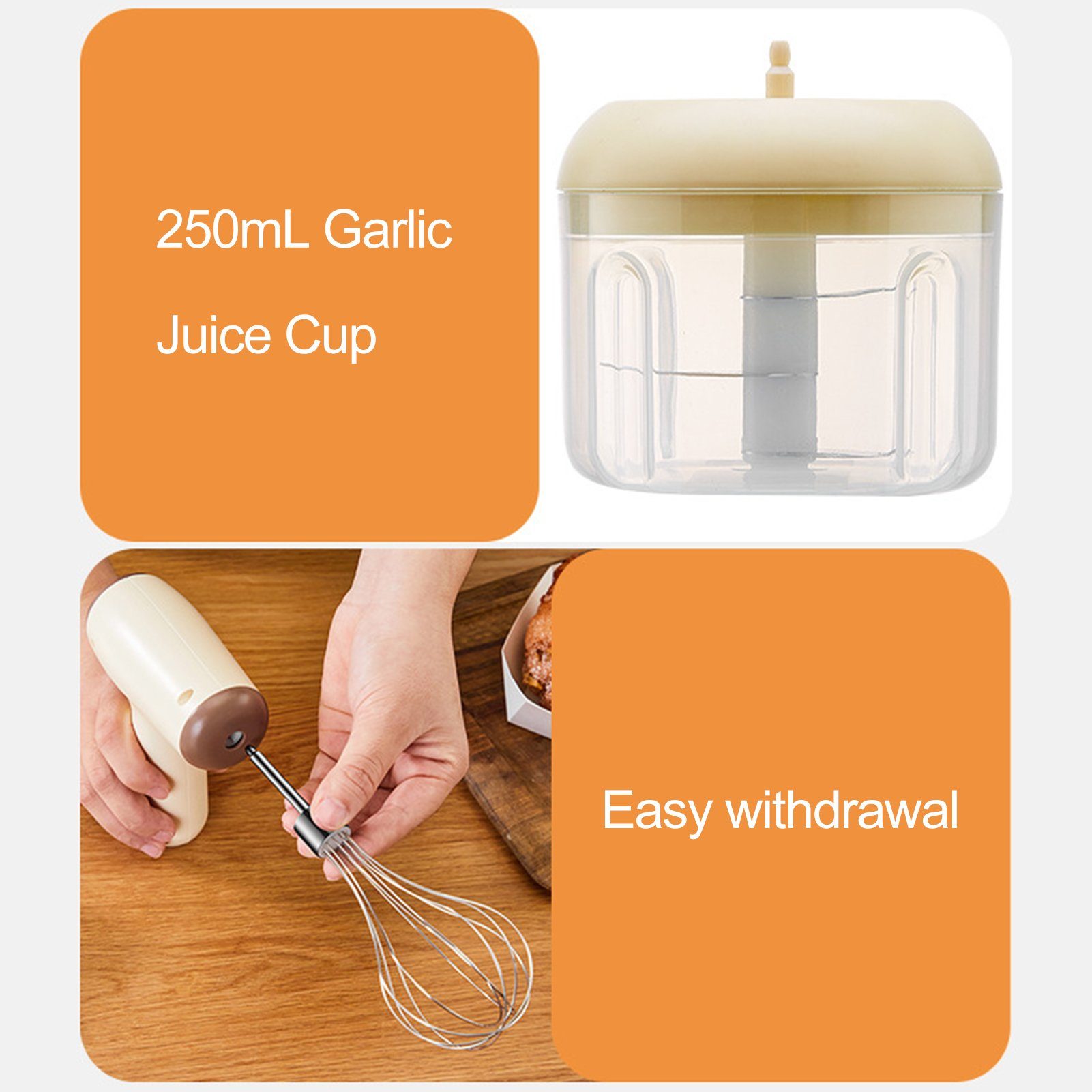 farfi Milchaufschäumer 2-in-1 Kabelloser Handmixer & Mini-Mühle - mit Typ-C-Ladung, Kabellos