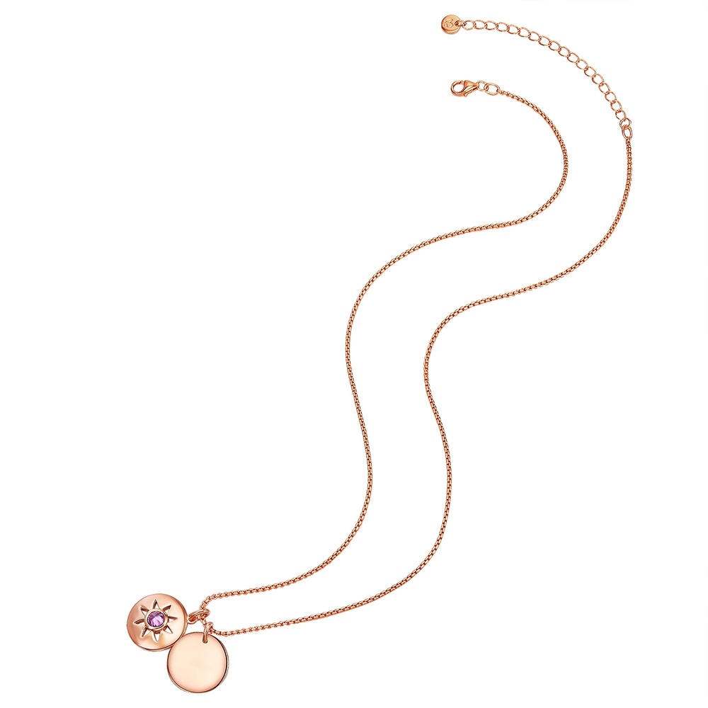 Glanzstücke München Collier en argent Soleil Argent sterling Oxyde de zirconium (CZ) en Or rose collier