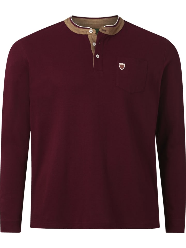 Charles Colby Langarmshirt EARL STUART in dunkelrot günstig kaufen