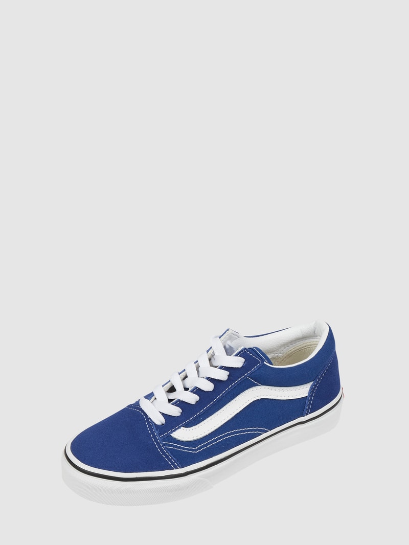 Sneaker mit Lederbesatz in marineblau
