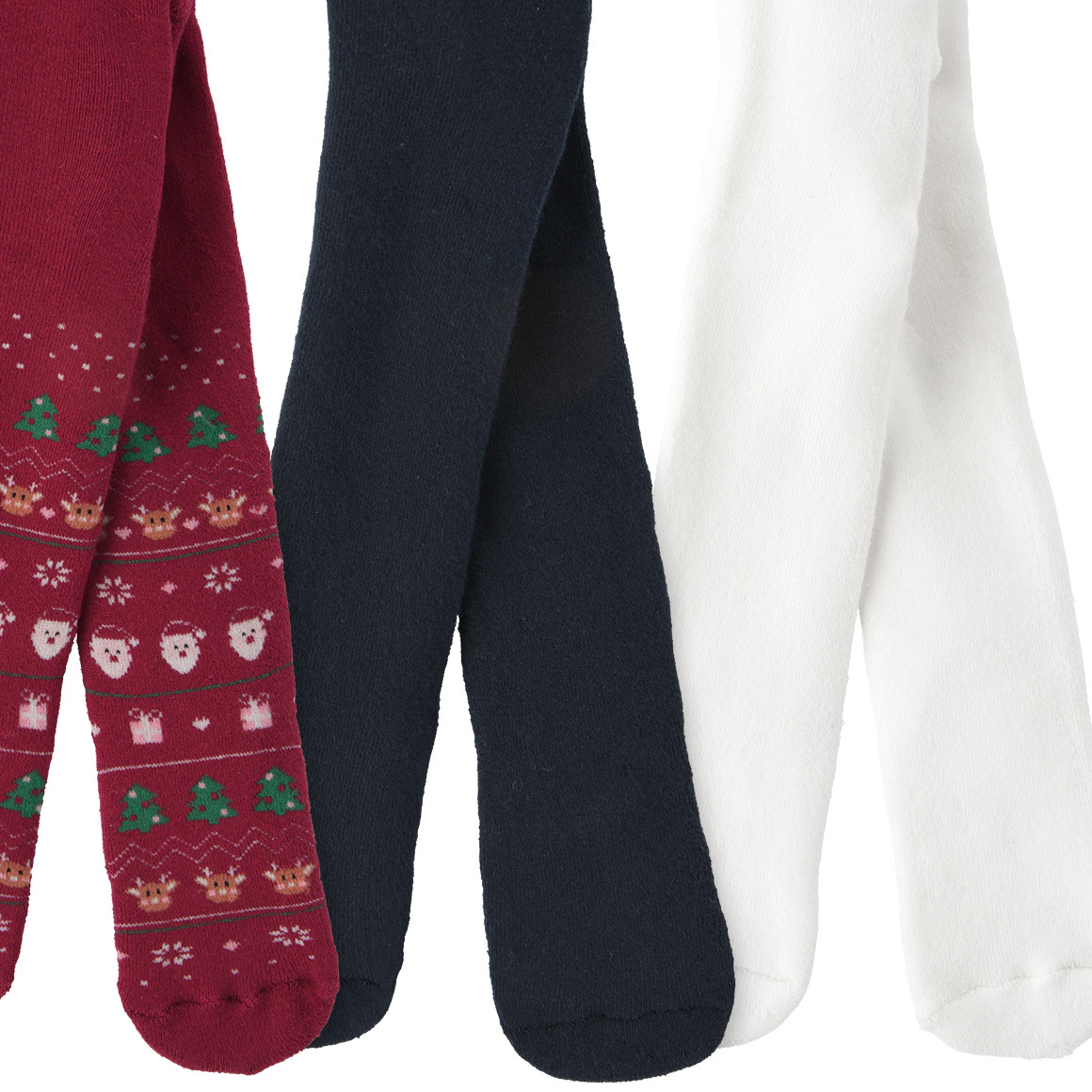 3 Baby Weihnachtsstrumpfhosen im Set