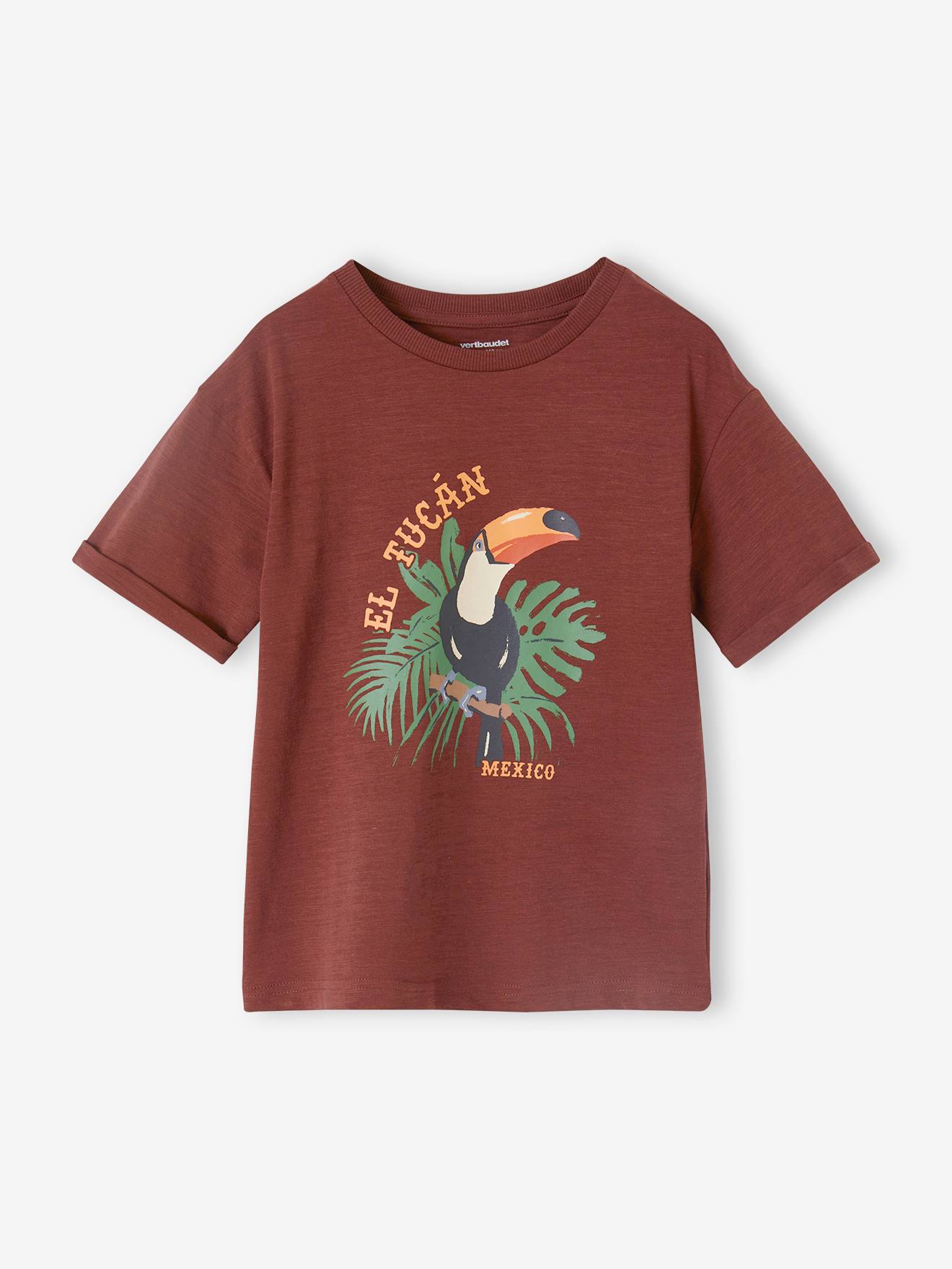 Vertbaudet Jungen T-Shirt mit Tukan-Print Oeko-Tex - bordeaux