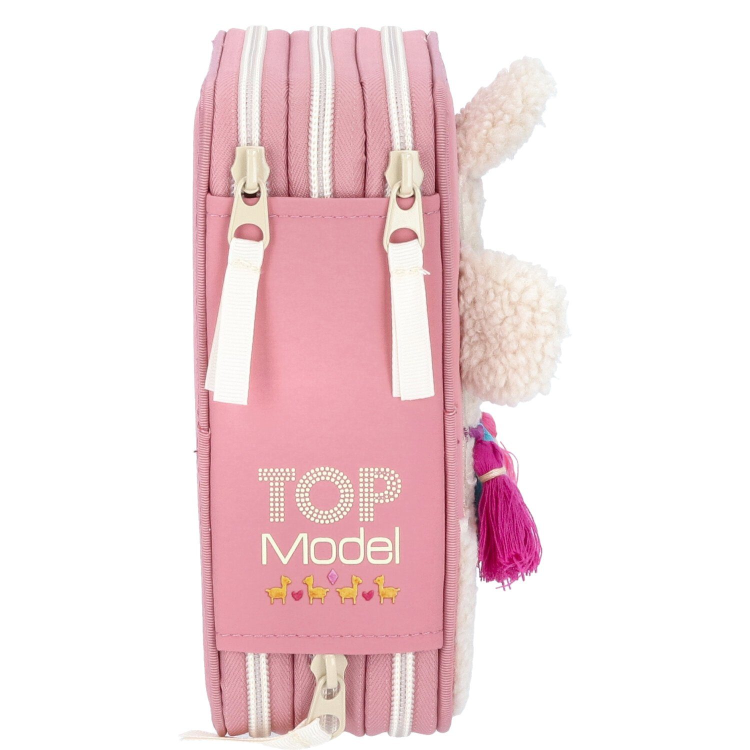 Depesche Federmäppchen Depesche 3-Fach Federtasche Mit Applikation COSY pink, (Stück, Stück)
