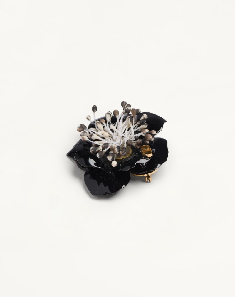 Valentino Fleur Lumineuse broche i metal, emalje og stof