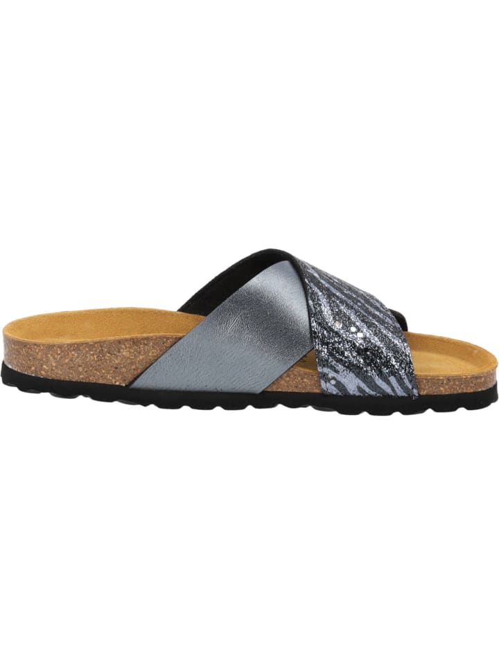 palado Pantoletten in grau zebra glitzer günstig kaufen