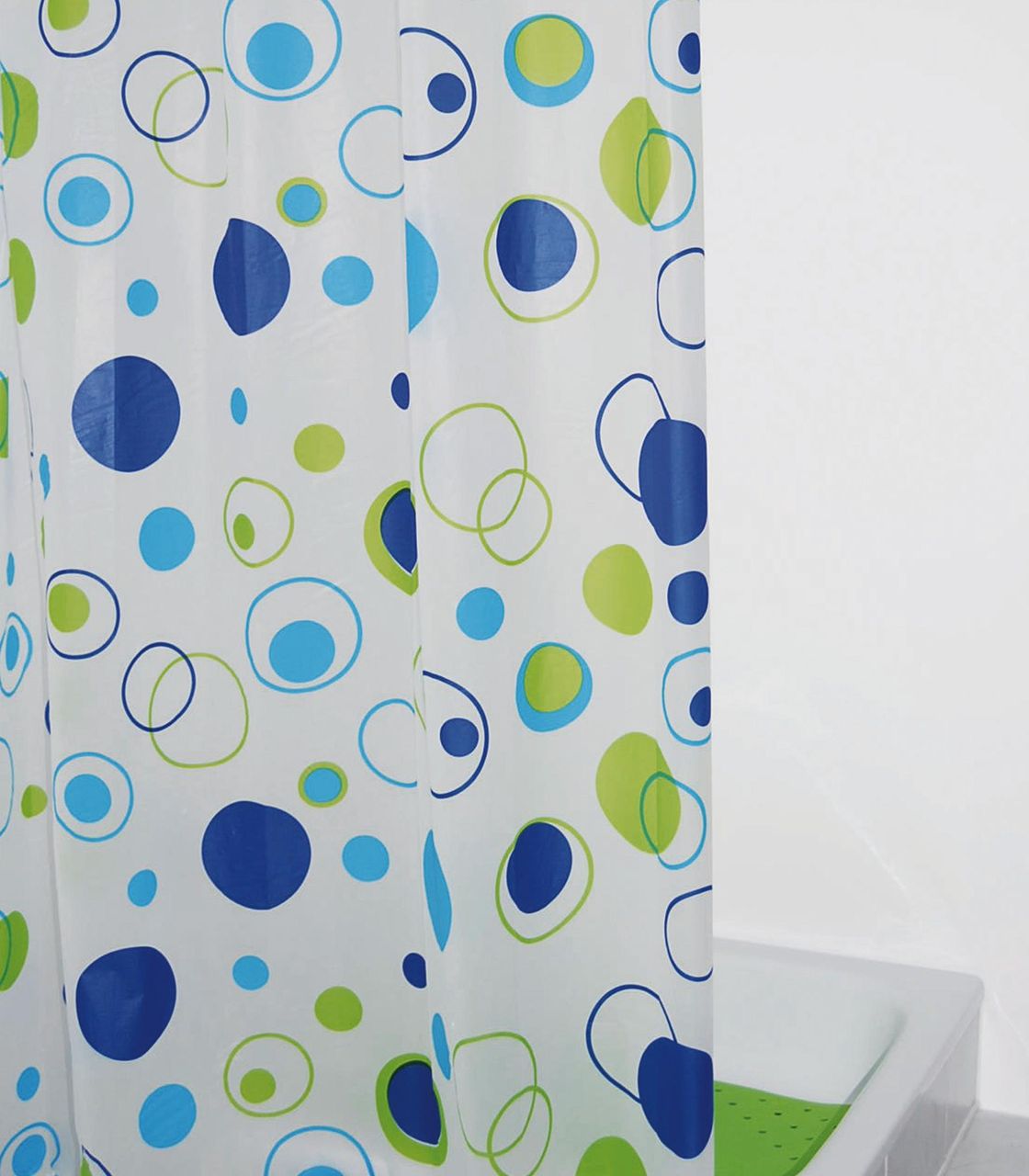 Ridder Duschvorhang Folie Kreise ca. 180x200 cm, multicolor, 100% PEVA