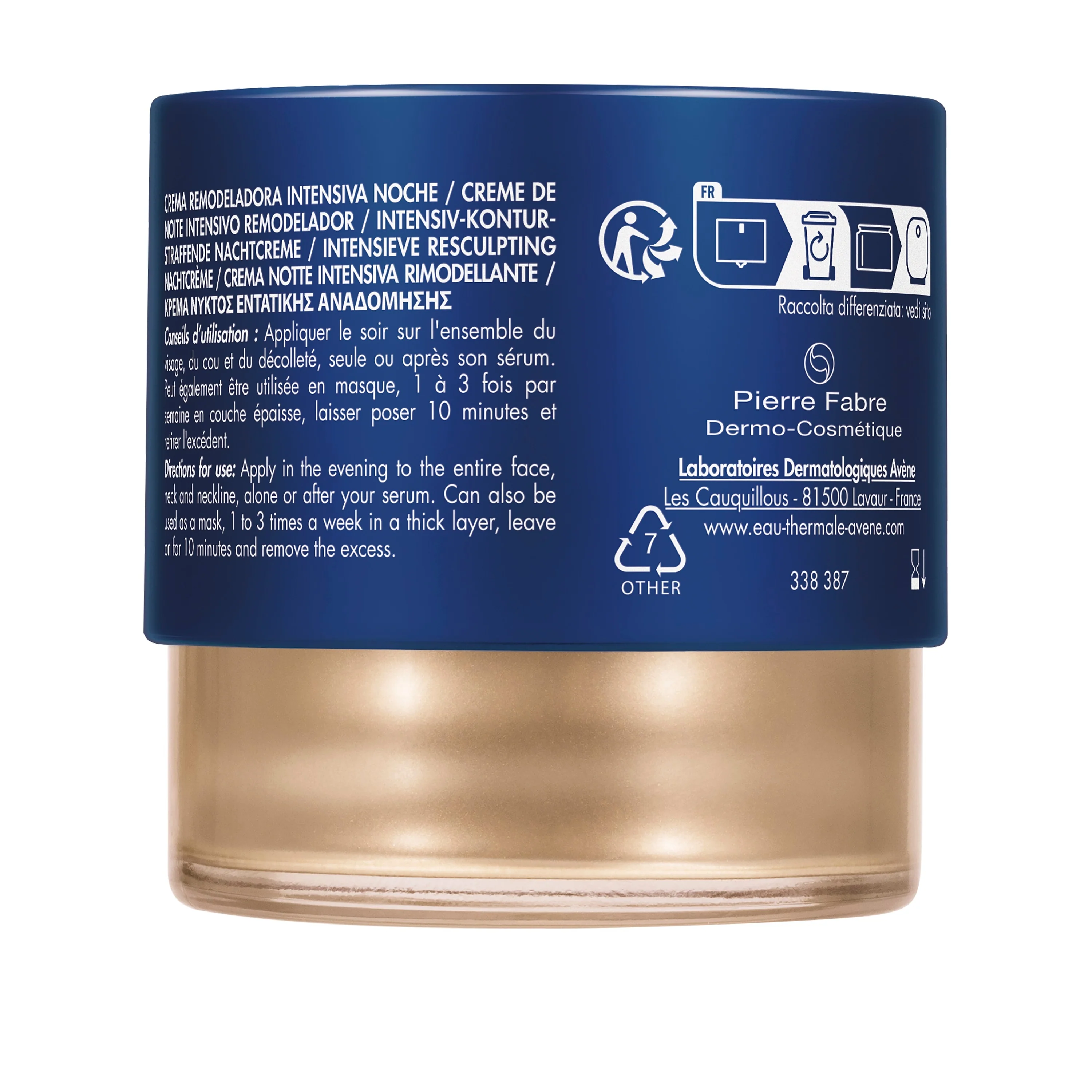 Crema de noche remodeladora intensiva DermAbsolu - Tratamiento facial nocturno global, tratamiento facial nocturno antiarrugas