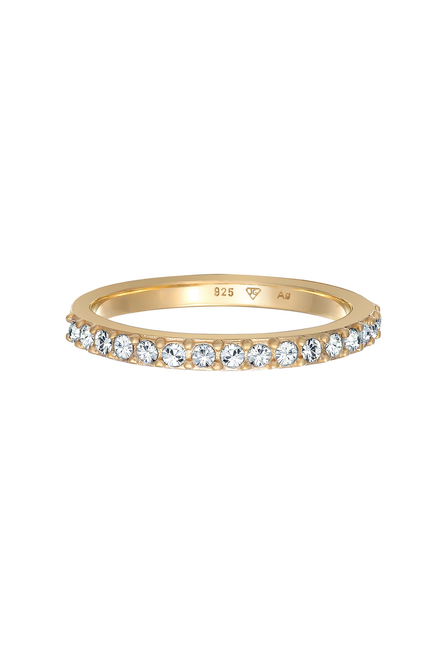Bague commémorative élégante Elli pour femme, ornée d'un cristal et réalisée en argent sterling 925.