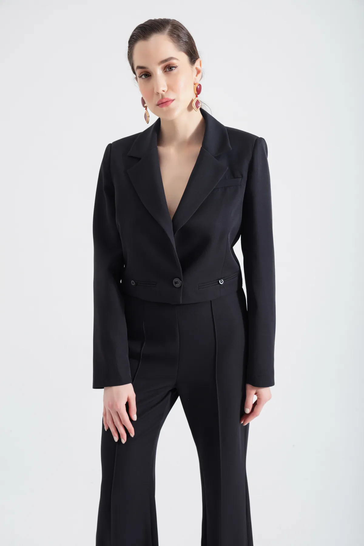 Lafaba  Schwarzes Jacken- und Hosen-Set für Damen