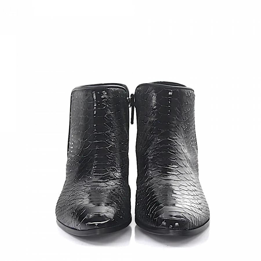 Giuseppe Zanotti - Stiefeletten DADDY Kalbsleder Prägung bordeaux schwarz - schwarz