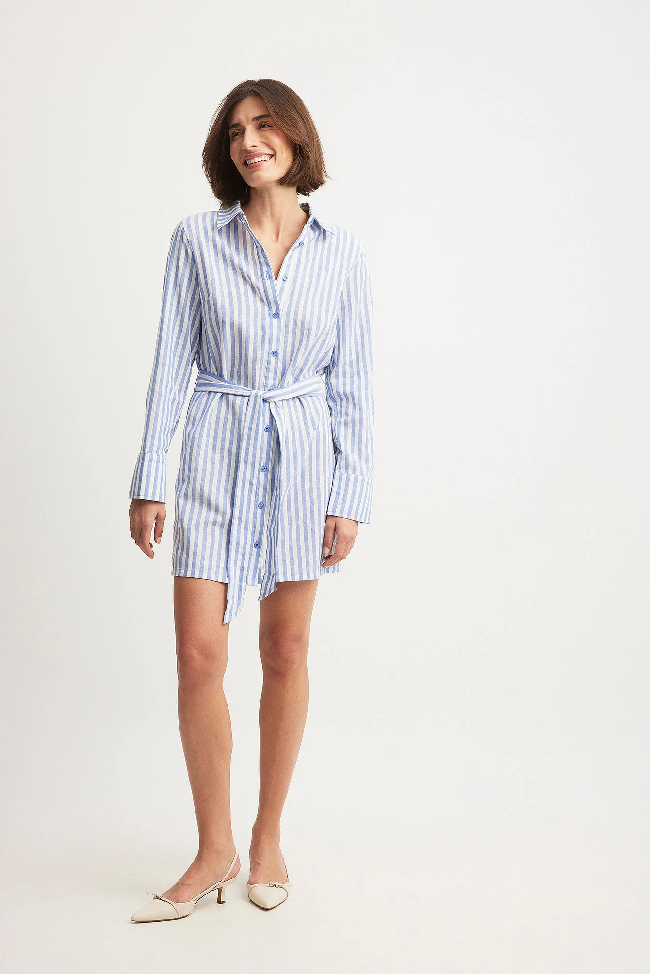 Gestreiftes Mini-Hemdkleid