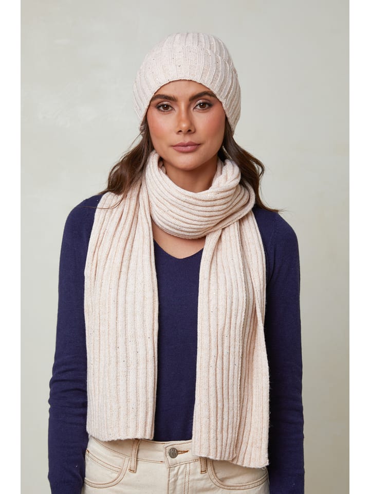 Soft Cashmere 2tlg. Set: Mütze und Schal in Beige günstig kaufen onesize