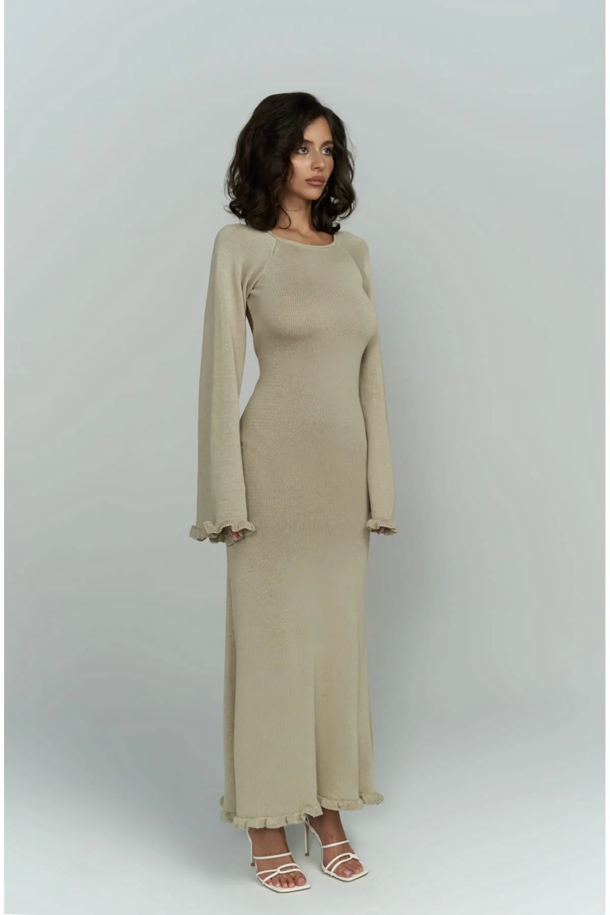 BOHEMAİ  Angela Rückenfreies Stone-Strickkleid