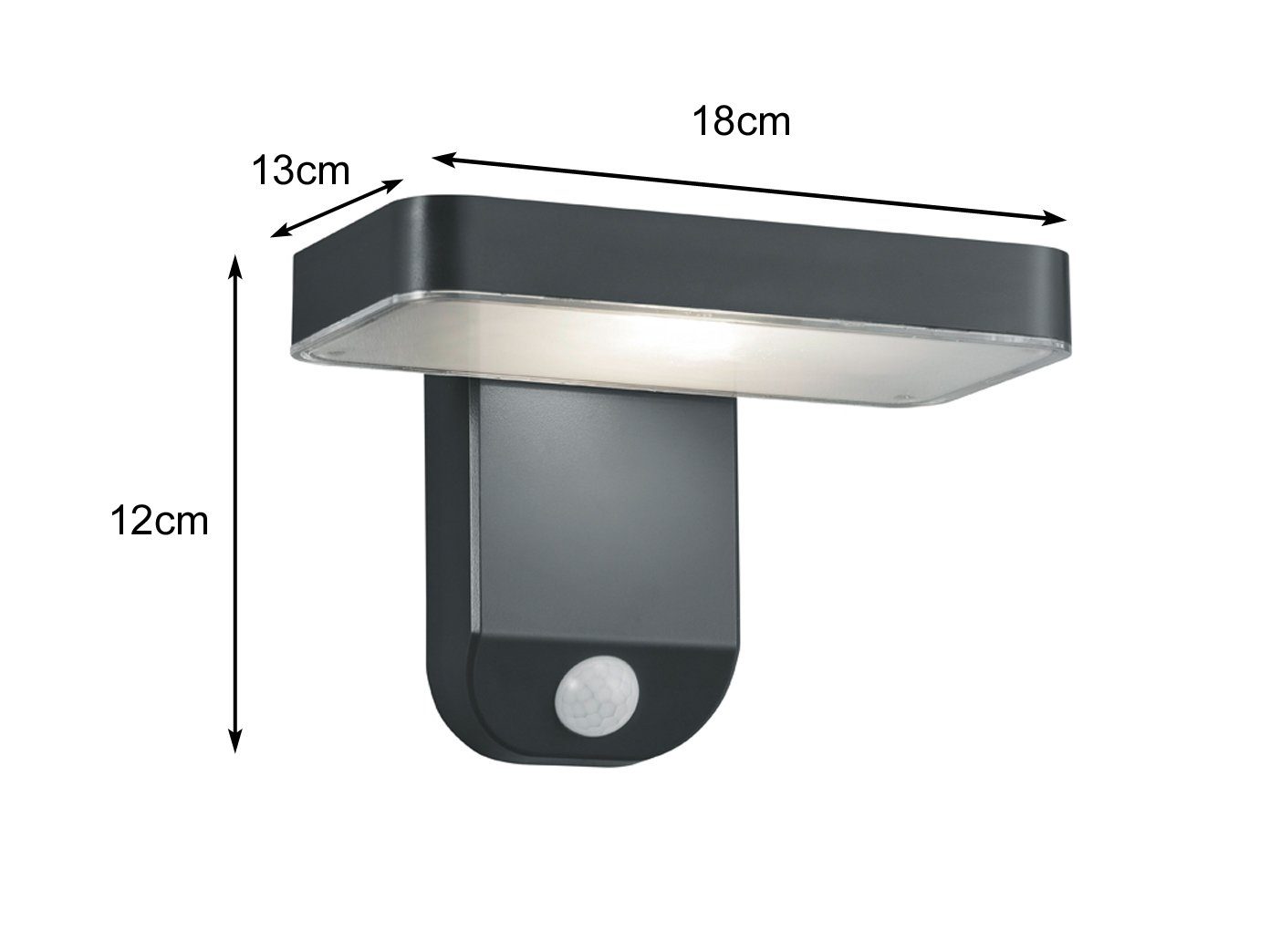 meineWunschleuchte LED Solarleuchte, Bewegungsmelder, LED fest integriert, Warmweiß, 2er-Set Solarlicht Außenbeleuchtung Hauswand mit Bewegungsmelder, IP44