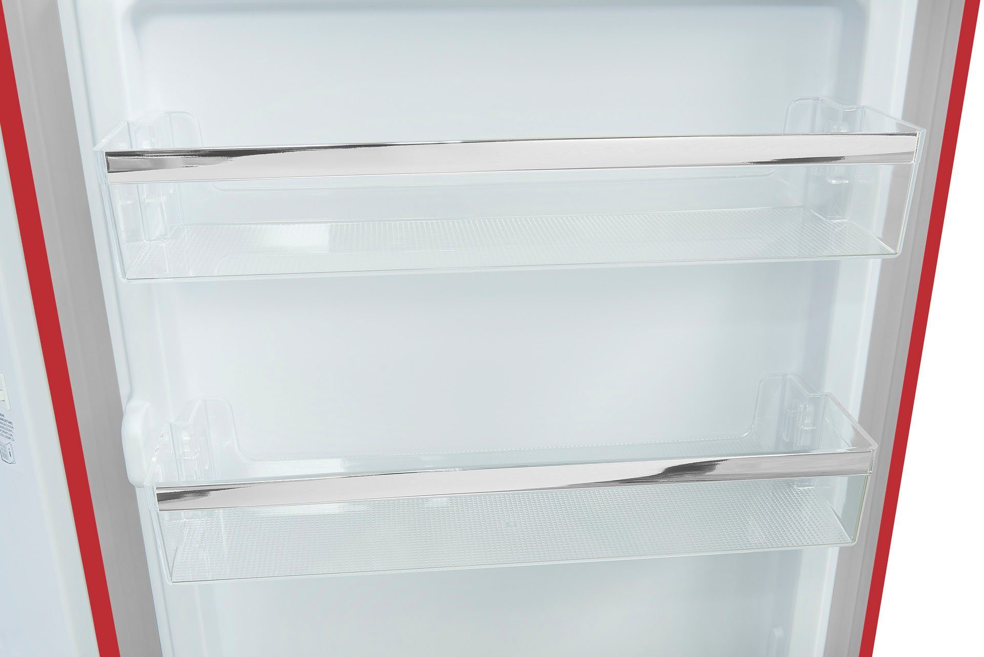 exquisit Kühlschrank RKS120-V-H-160F rot, 89,5 cm hoch, 55 cm breit