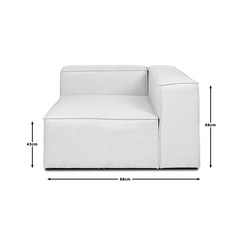 Home Deluxe Modulares Sofa VERONA Rechtes Ecksofa - hellgrau