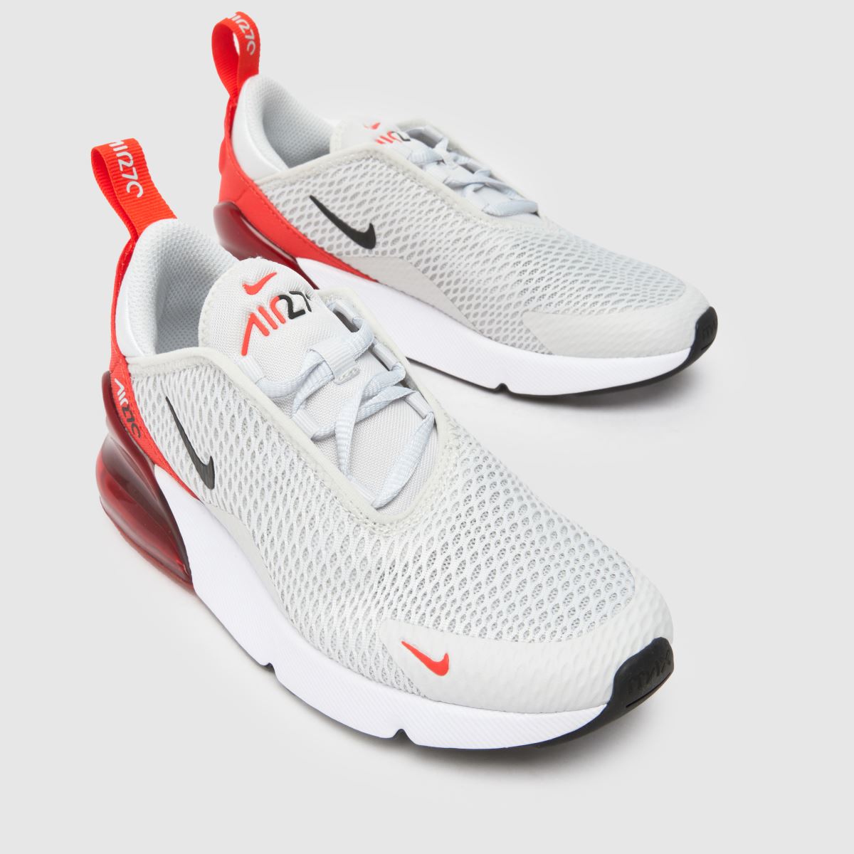 Nike vita & röda Air Max 270 Junior träningsskor