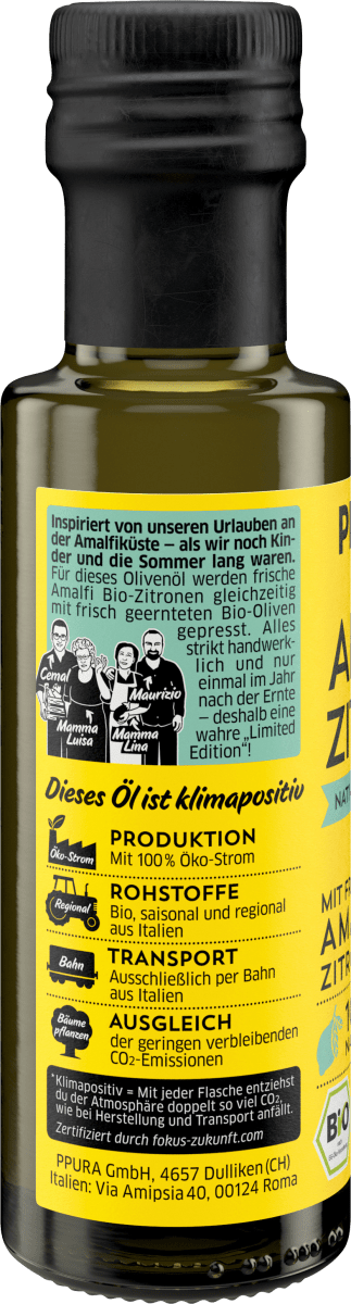 natives Olivenöl extra \Amalfi Zitrone\ mit frischen Amalfi Zitronen, 100 ml