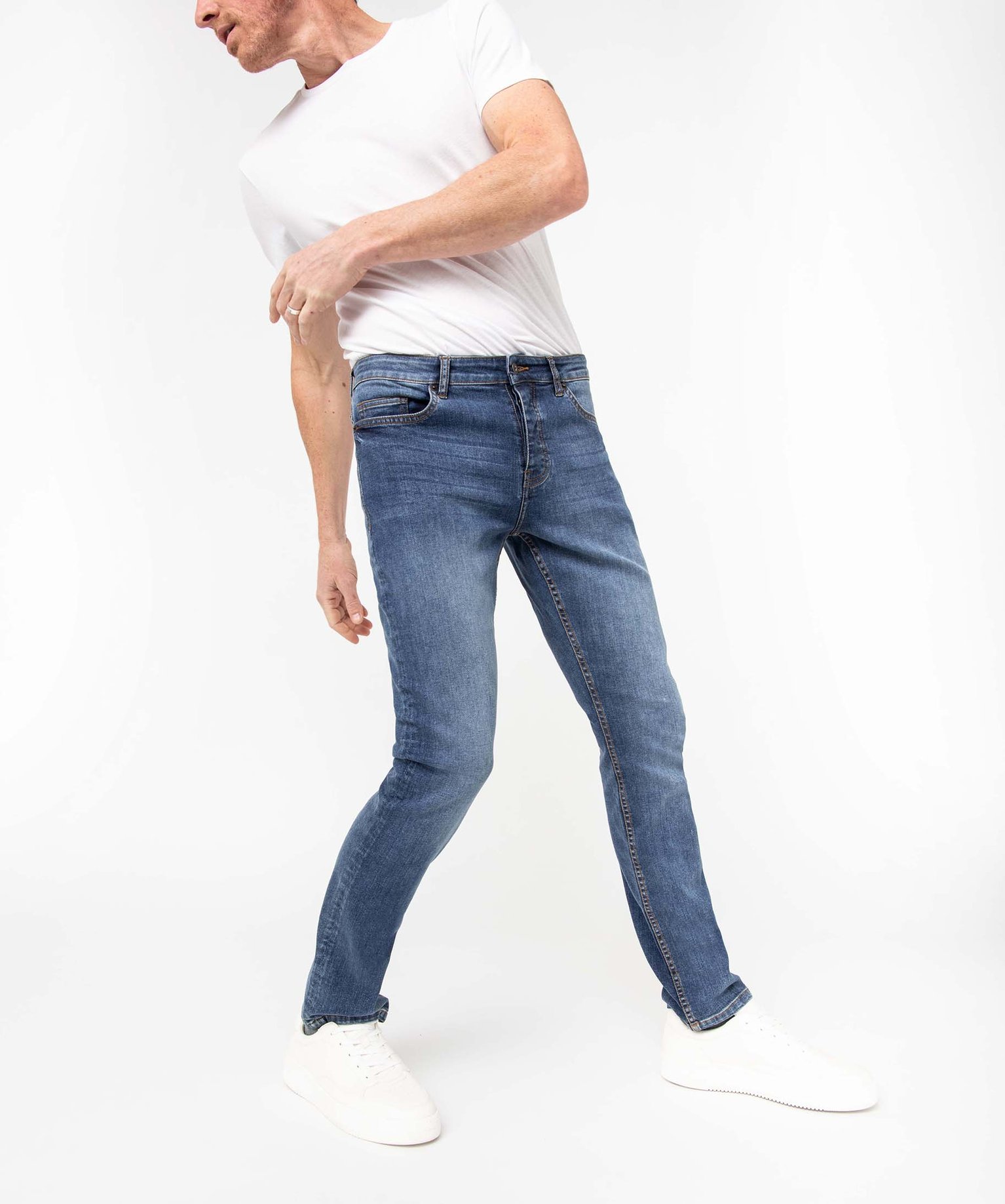 Jean homme straight en coton stretch stone | GEMO