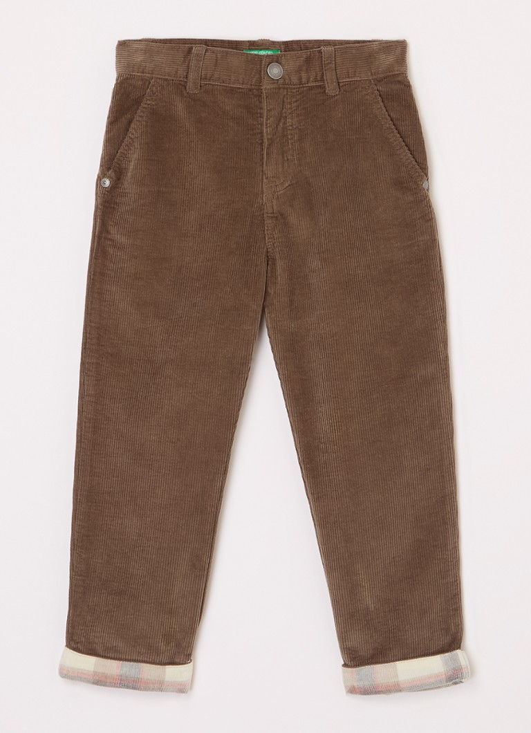 Pantaloni drepți din catifea reiată Benetton