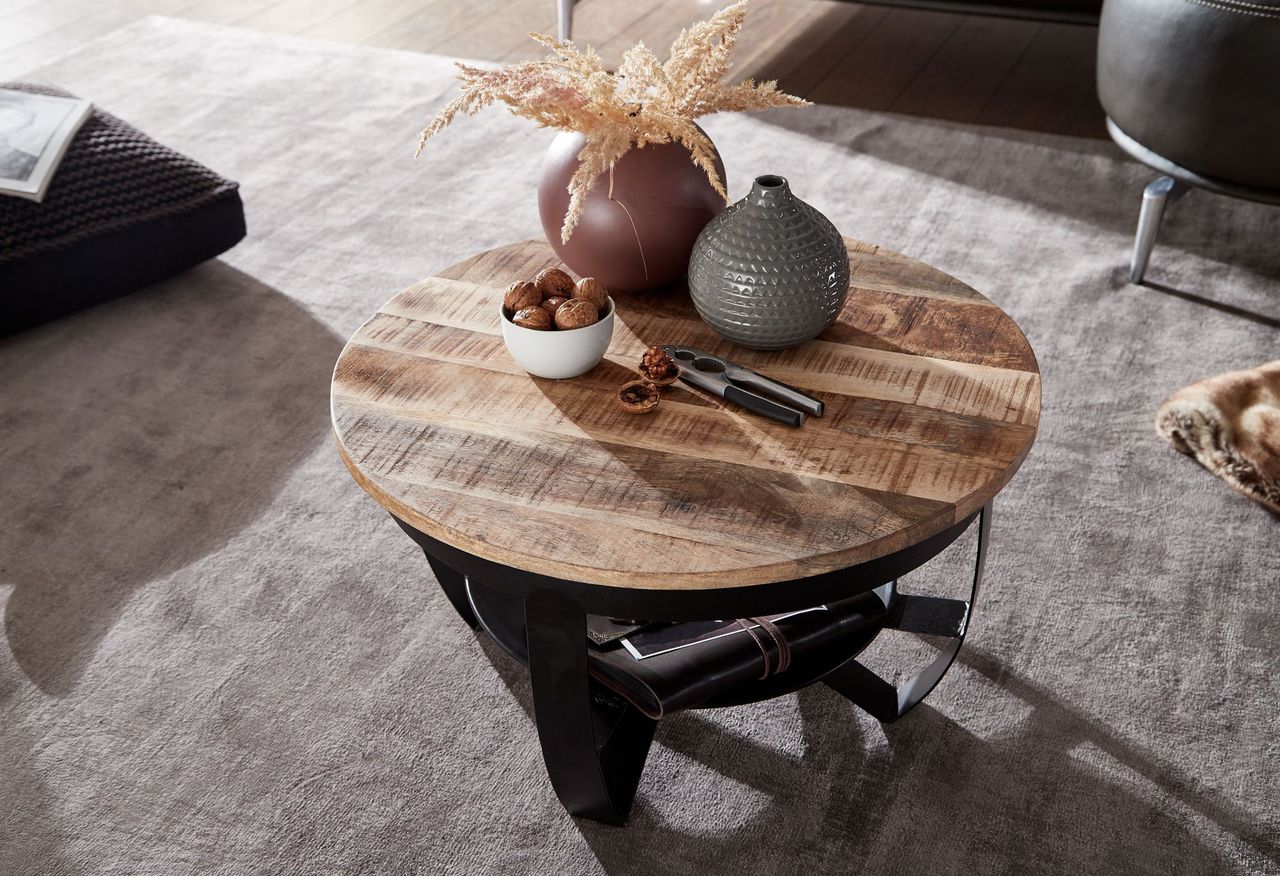 Wohnling Couchtisch Mango 60x34x60 cm Massivholz