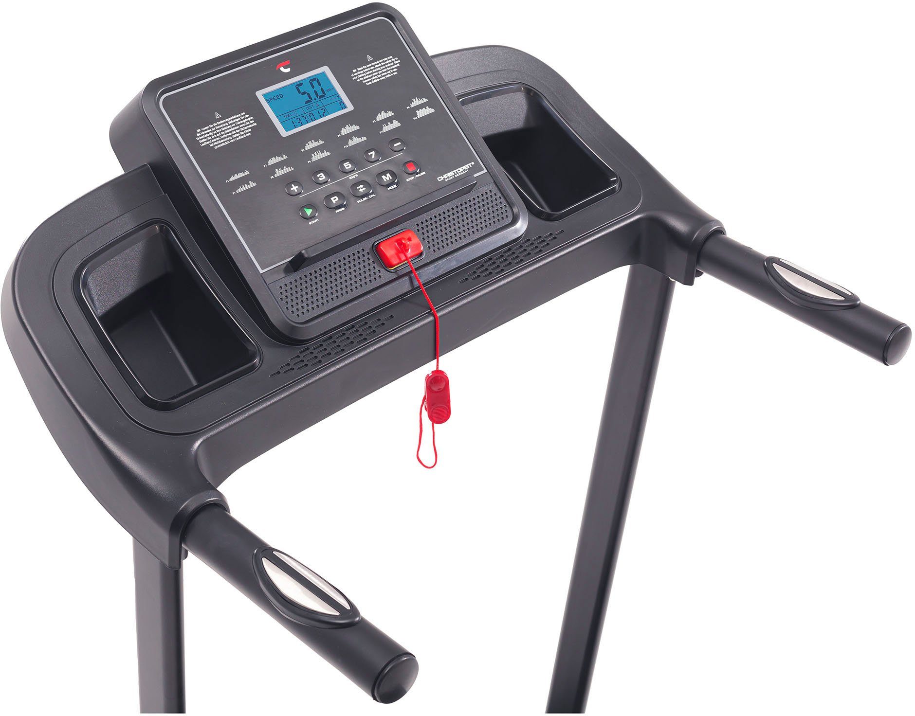Christopeit Sport® Laufband CS 3000, mit integrierten Handpulssensoren und Soft-Drop-Klappsystem