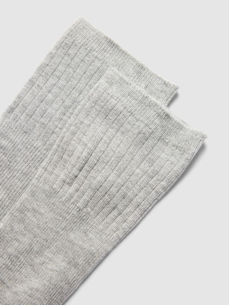 Socken mit Label-Detail Modell 'CLAUDINE' in hellgrau meliert