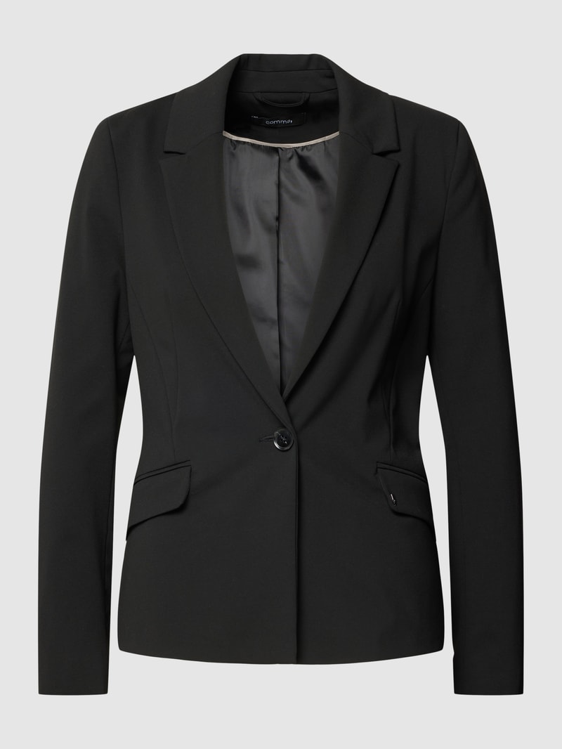 Blazer mit Pattentaschen in schwarz