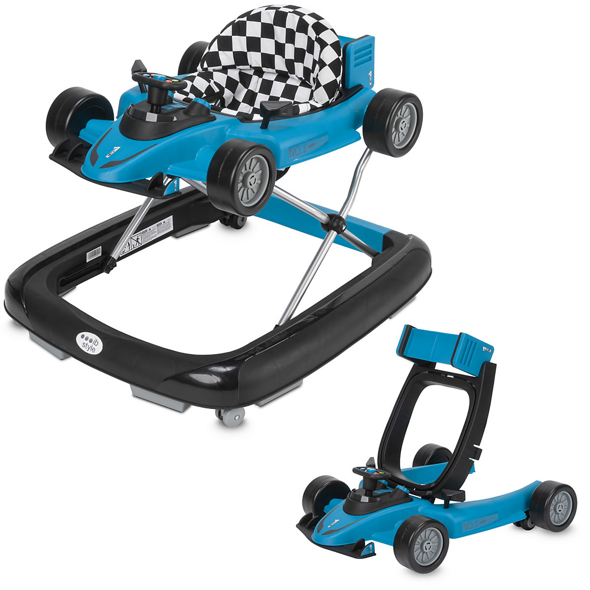 Lauflernhilfe Lauflernwagen Gehfrei 2 in1 mit Sound LITTLE SPEEDSTER 70 x 62 x 40 cm